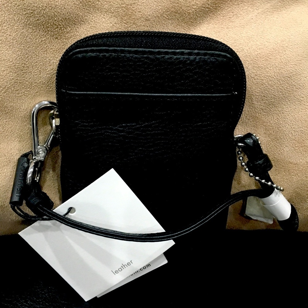 Calvin Klein Black Leather Wristlet